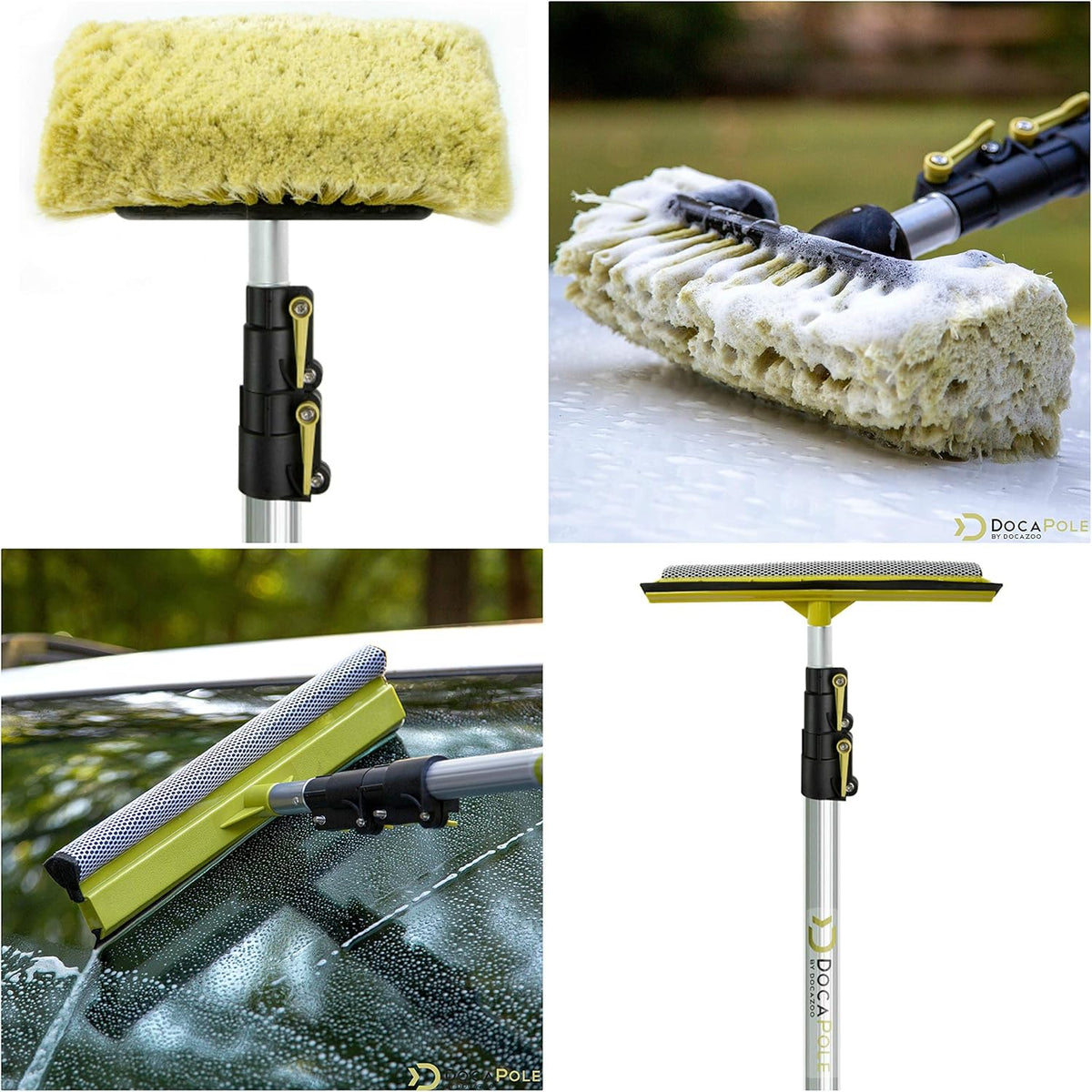 5-12 Foot Car Cleaning Kit with Soft Car Wash Brush, Car Squeegee, Car Wash Mitt (2X), Microfiber Cleaning Head & 12’ Extension Pole X2318