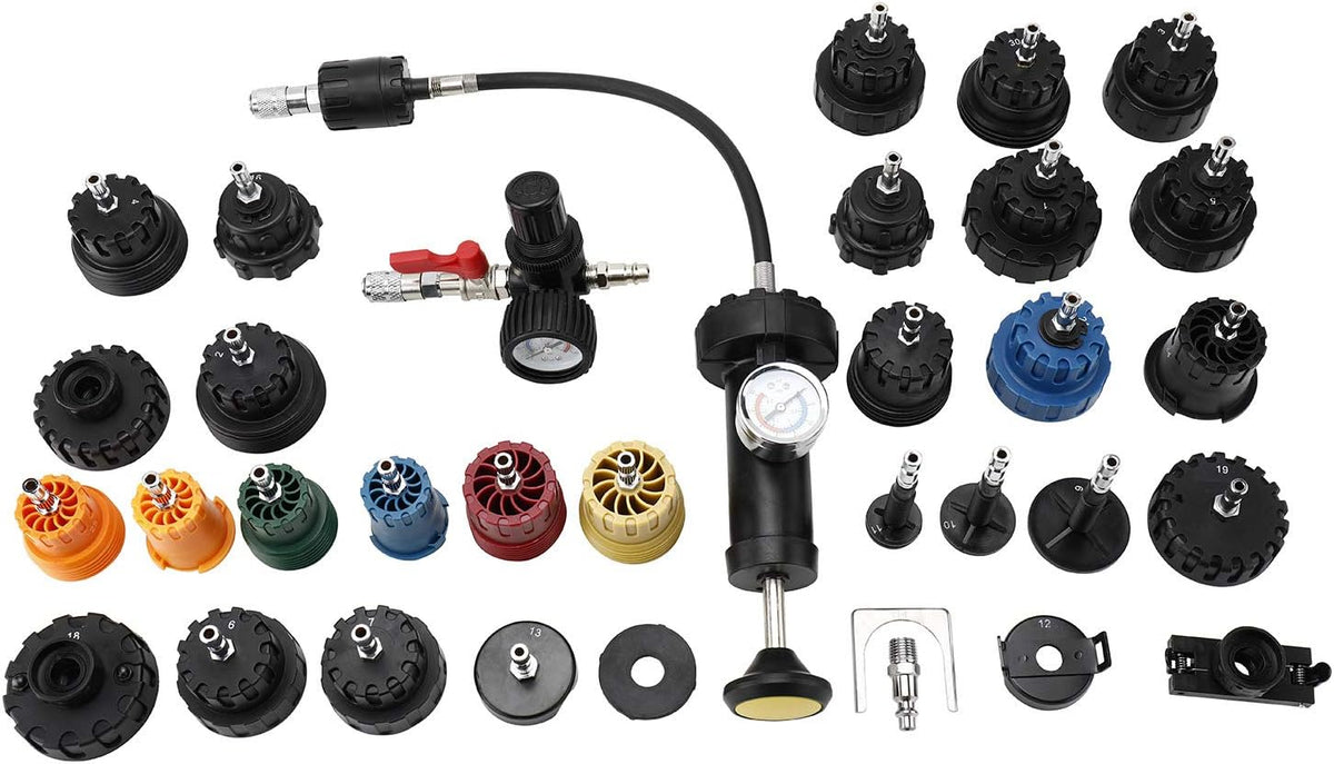 33Pcs Radiator and Cap Pressure Tester Kit Vacuum Type Cooling System Kit A73681
