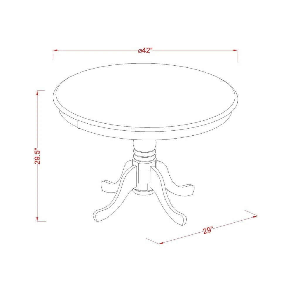 Black Wood Pedestal Dining Table I10948
