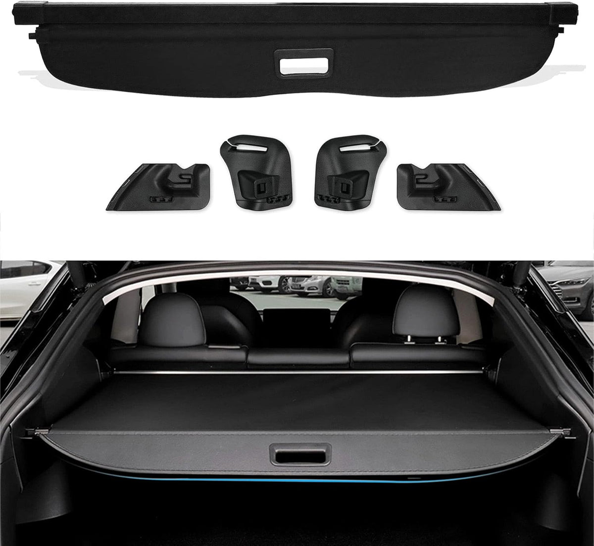 Black Waterproof Canvas Retractable Trunk Cover G624