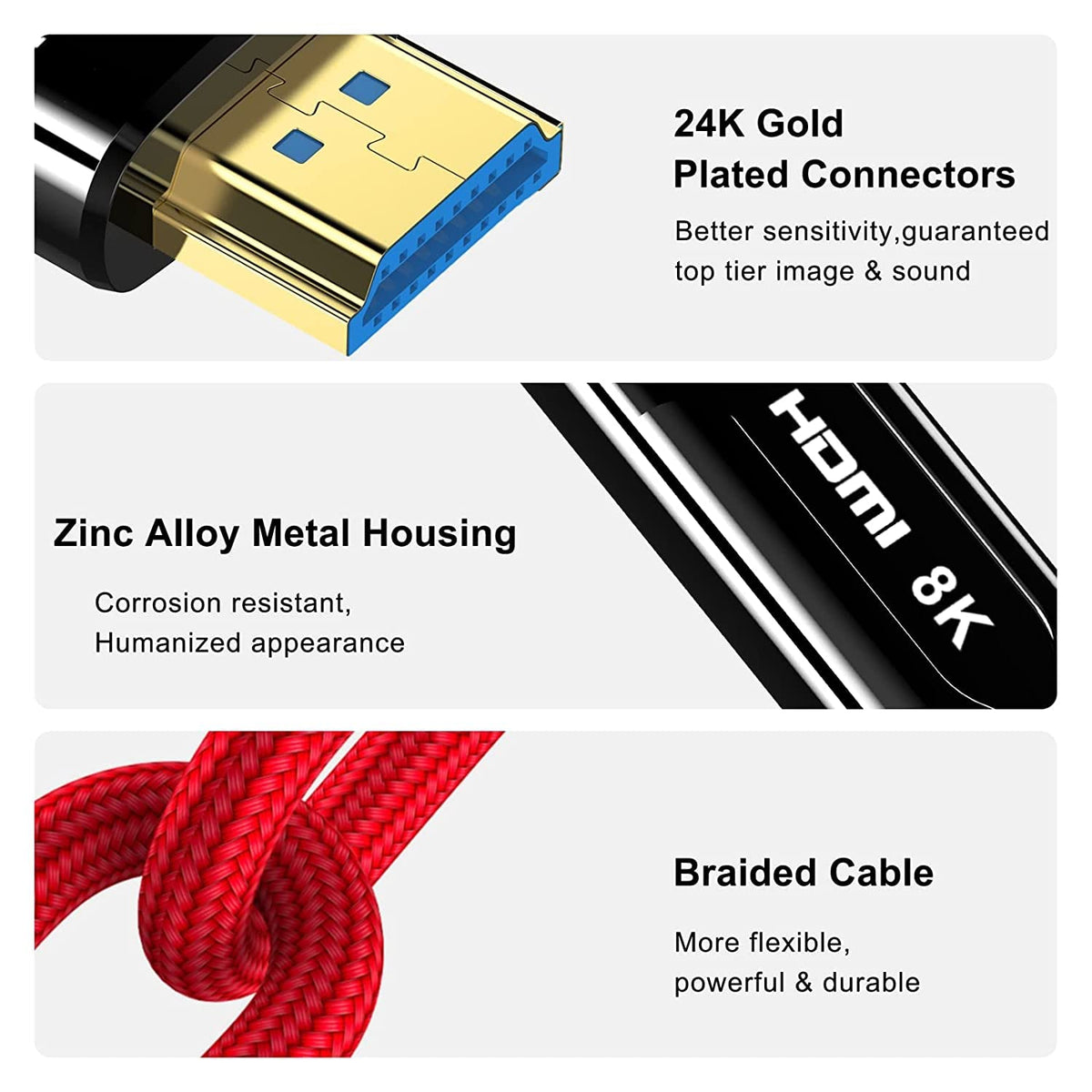 8K HDMI 2.1 Fiber Optic Cable, 328FT/100M O42322