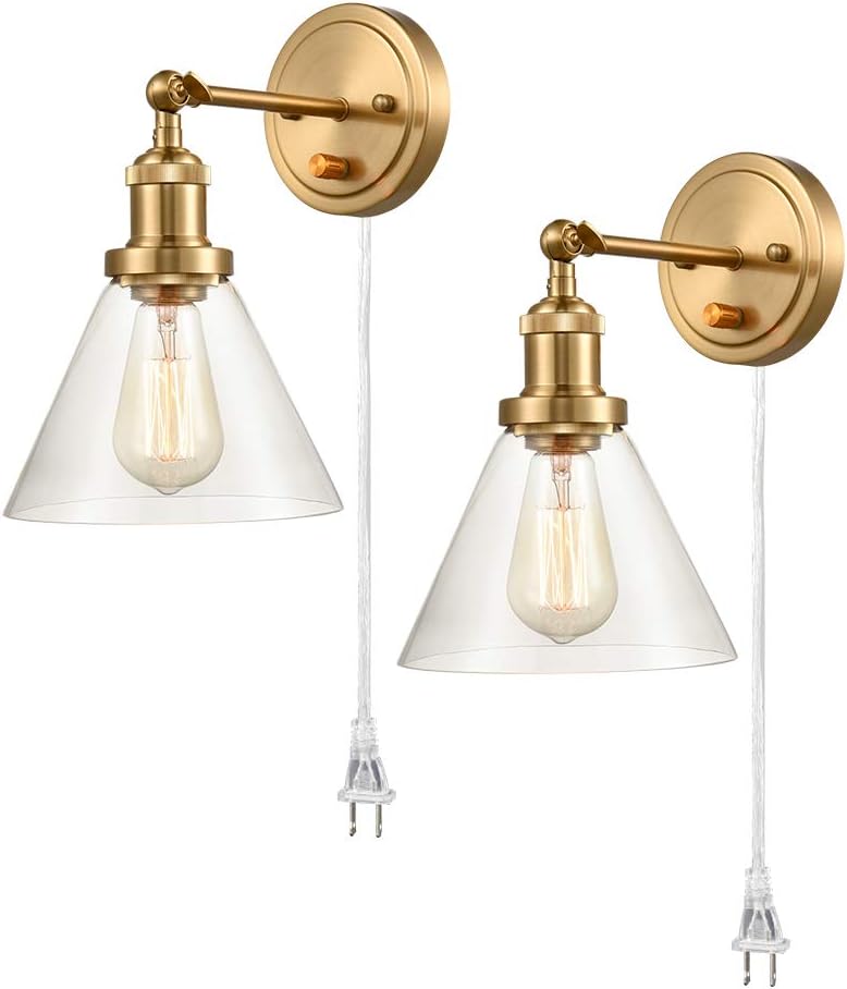 Brass Swing Arm Wall Sconces 2 Pack J6469