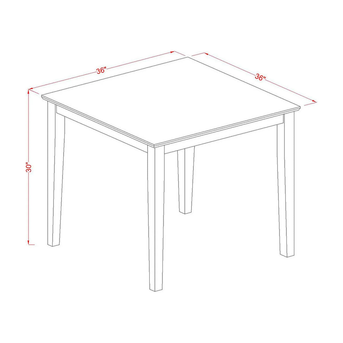 5-Piece Small Solid Wood Dining Table Set with 4 Chairs O55782