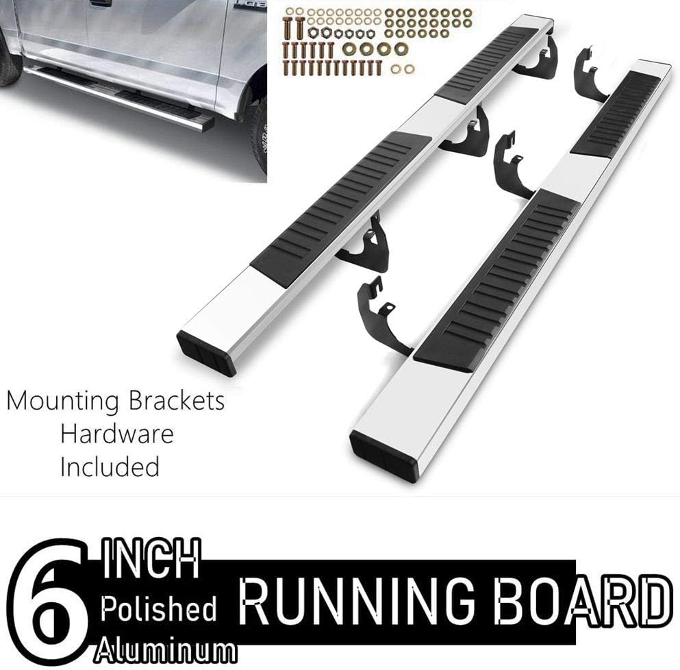 6" Texture Black Running Boards Side Steps Nerf Bars D59959