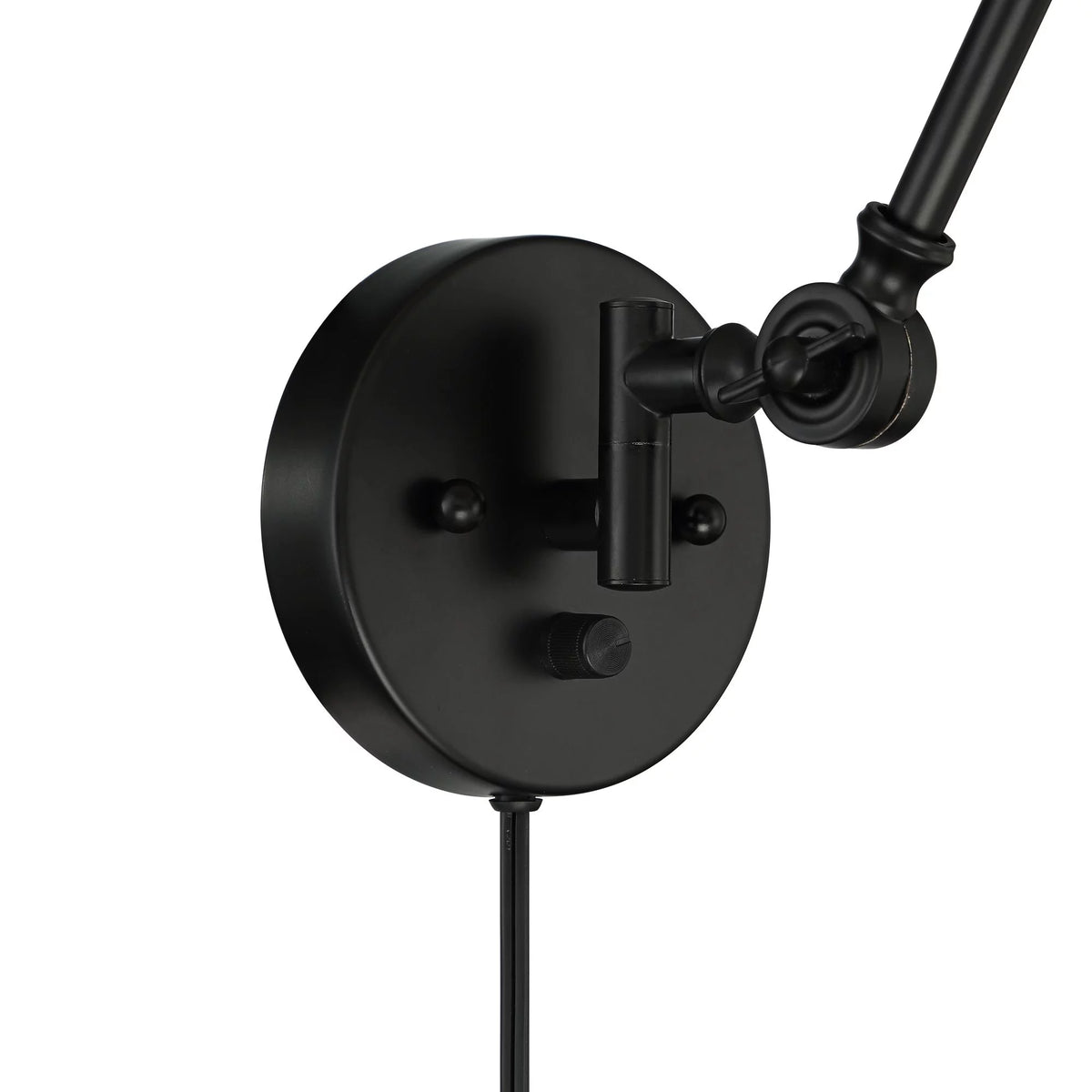 Black Metal Plug-in Wall Lamps Set of 2 K305
