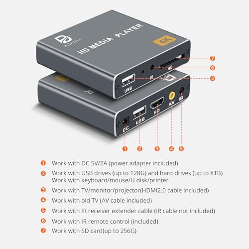 4K Digital Media Player with HDMI and AV Output T40743