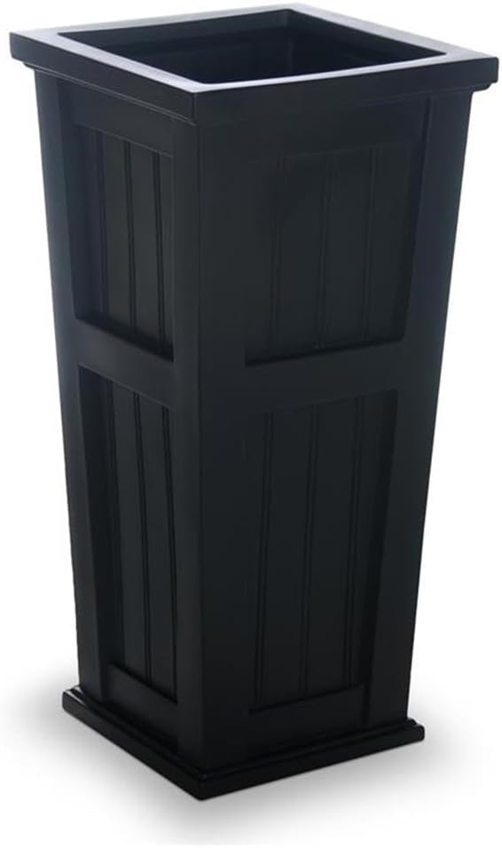 Black 32" Tall Weatherproof Plastic Planter B4323