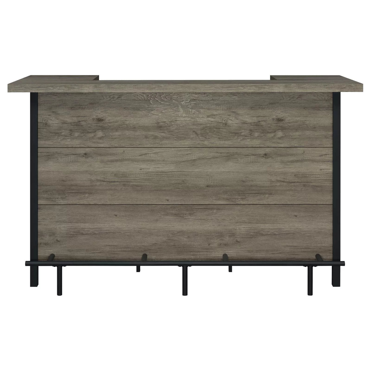 Bar Unit with Footrest Grey Driftwood and Black A35029
