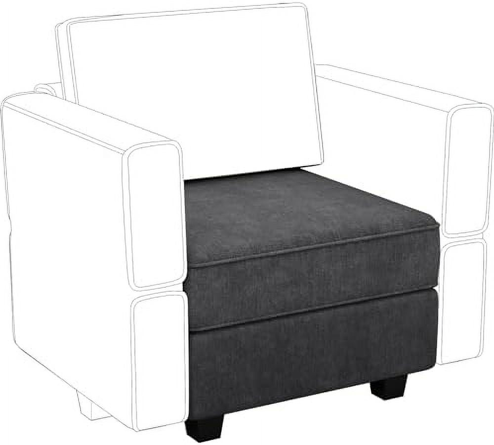 Black Fabric Modular Sectional Sofa with Ottoman Q921042