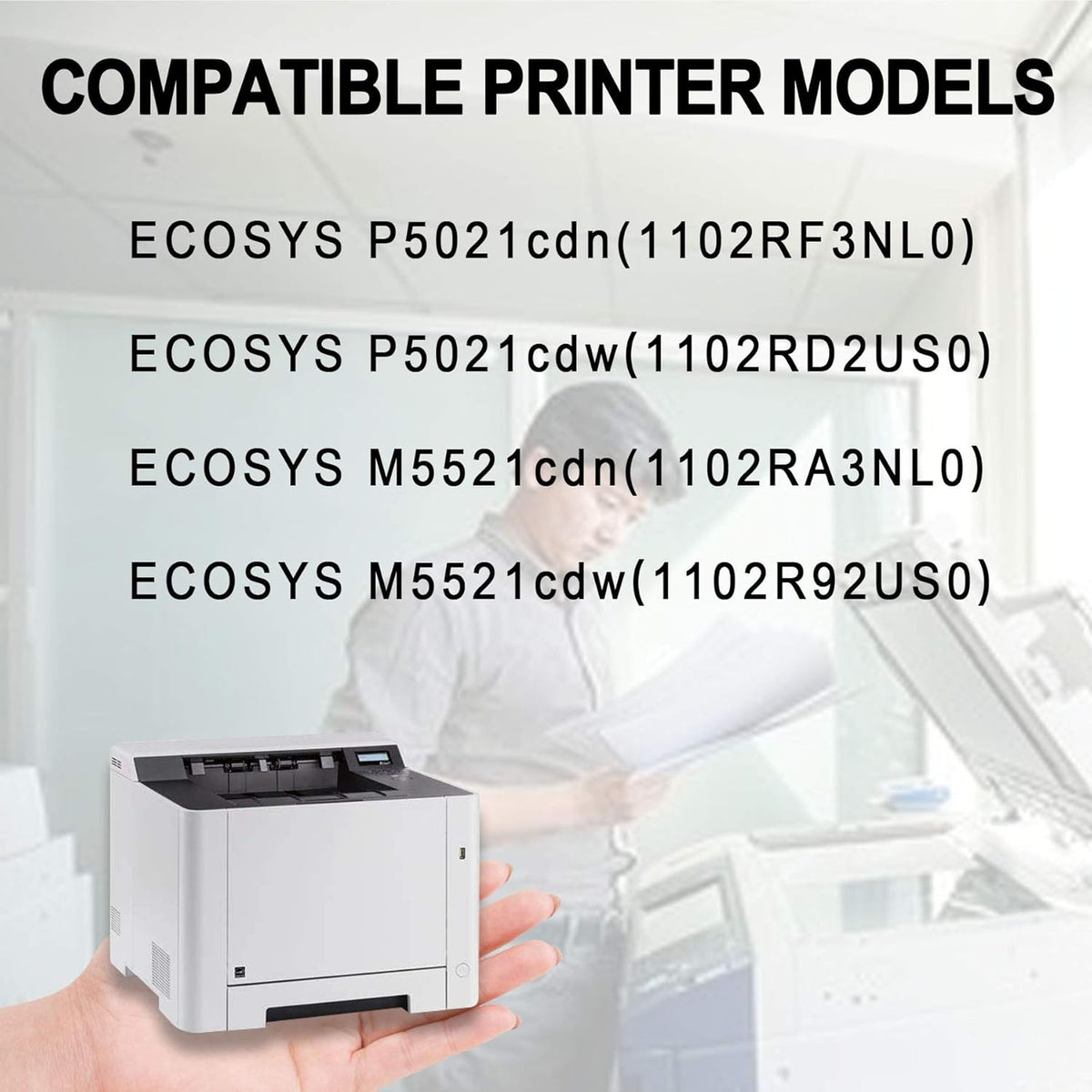 3 Pack Yellow Toner Cartridge Replacement for Kyocera ECOSYS P5021cdn P5021cdw M5521cdn M5521cdw K5450