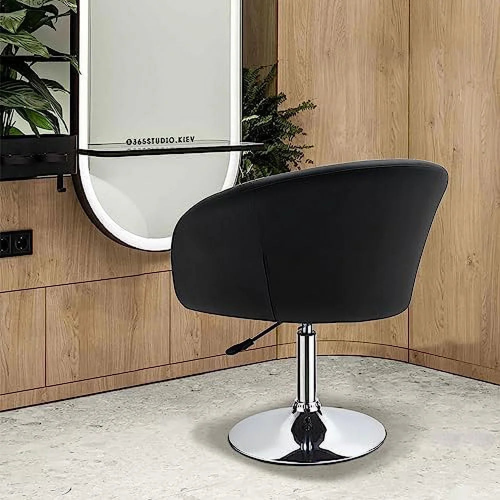 Black Jumbo Size PU Leather Round Swivel Chair F4375