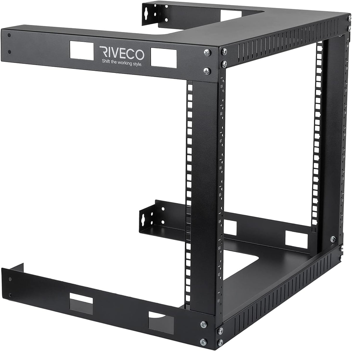 9U 19 Wall Mount Shelf Network Cabinet 17.7 Deep 2 Post Open Frame Rack Black R199