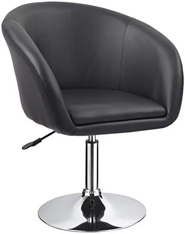 Black Jumbo Size PU Leather Round Swivel Chair F4375