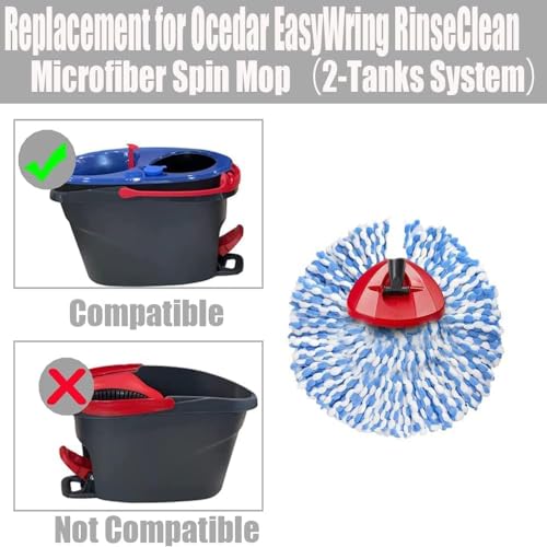 4 Microfiber Mop Refills, 1 Triangle Mop Base and 58in Mop Handle I99240