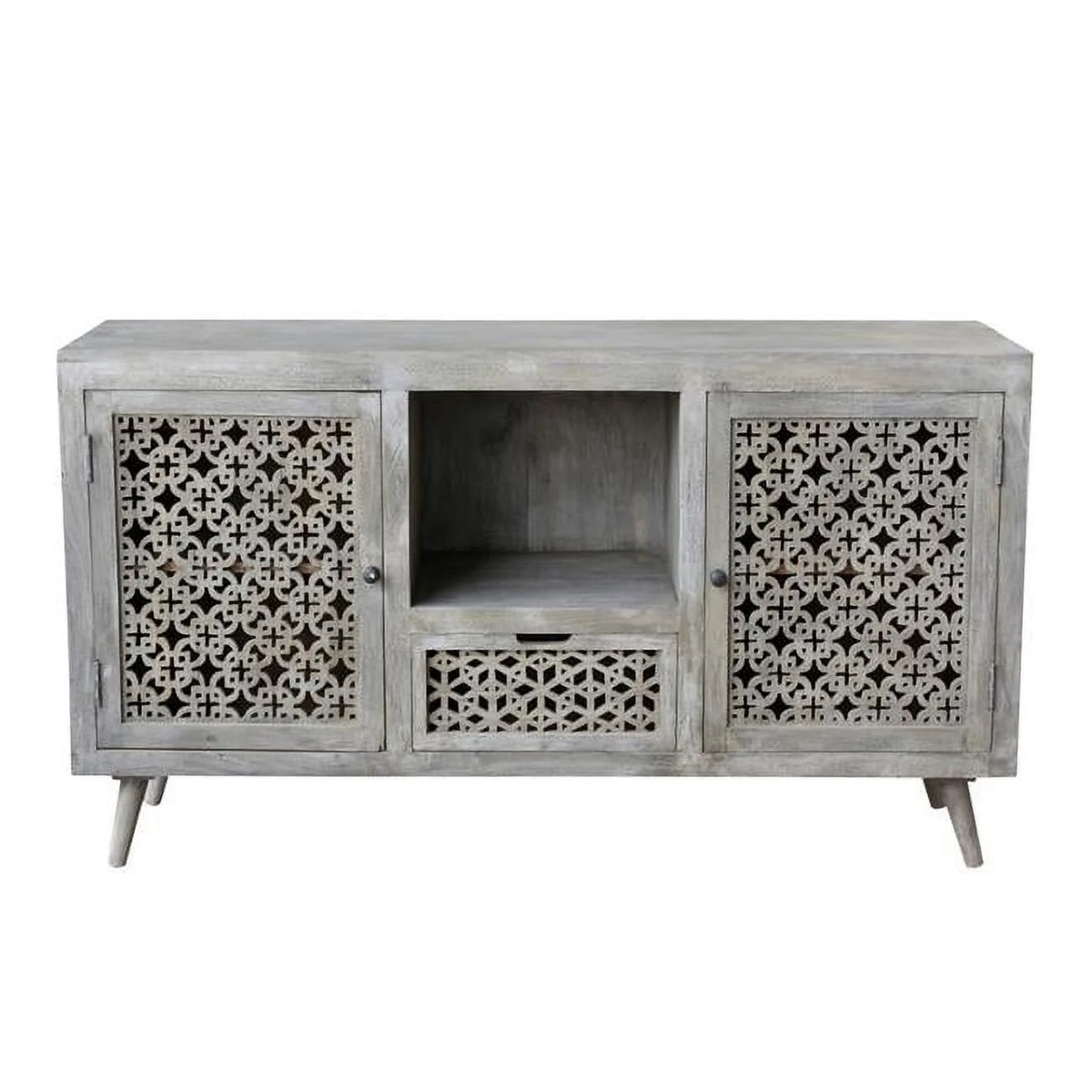 2 Doors 1 Drawer Hand-Carved Media Console Table H4953