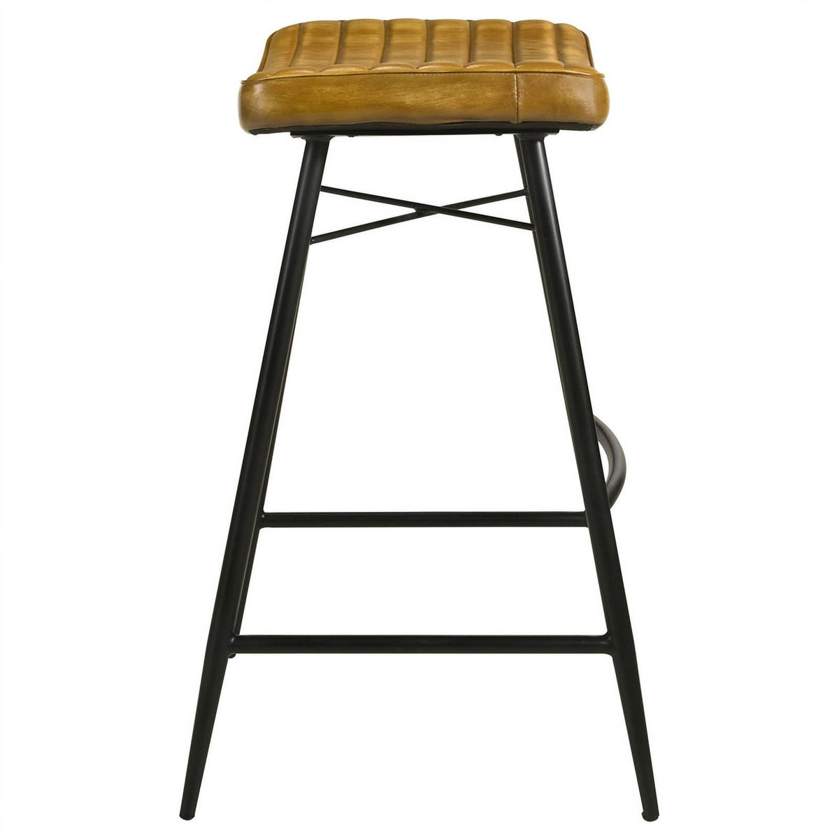 Antique Camel/Black Leather Bar Stool M2497