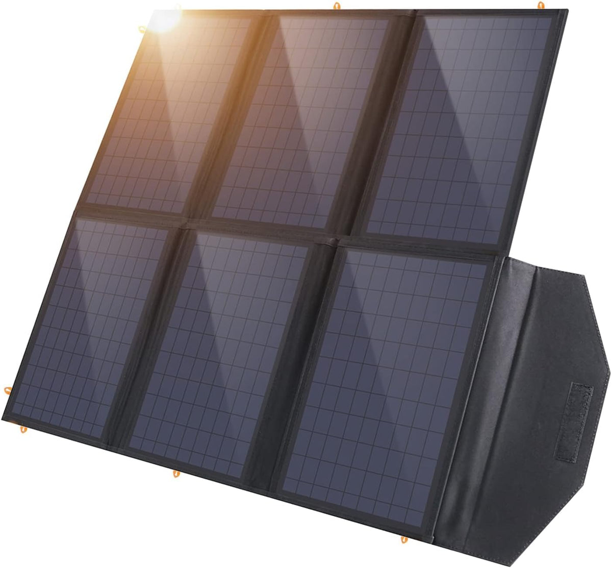 Black 60W Foldable Solar Charger Panel with USB/DC/Type-C Ports R7046