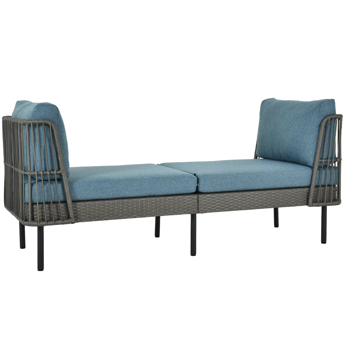 74in Wicker Outdoor Daybed with Cushion J49630