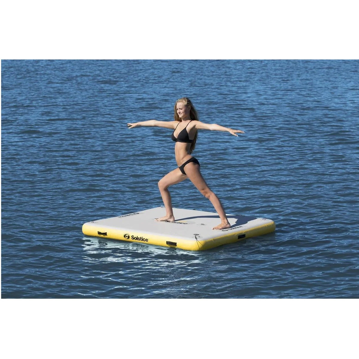 6-Ft Yellow and White Inflatable Dock with Handles O9437