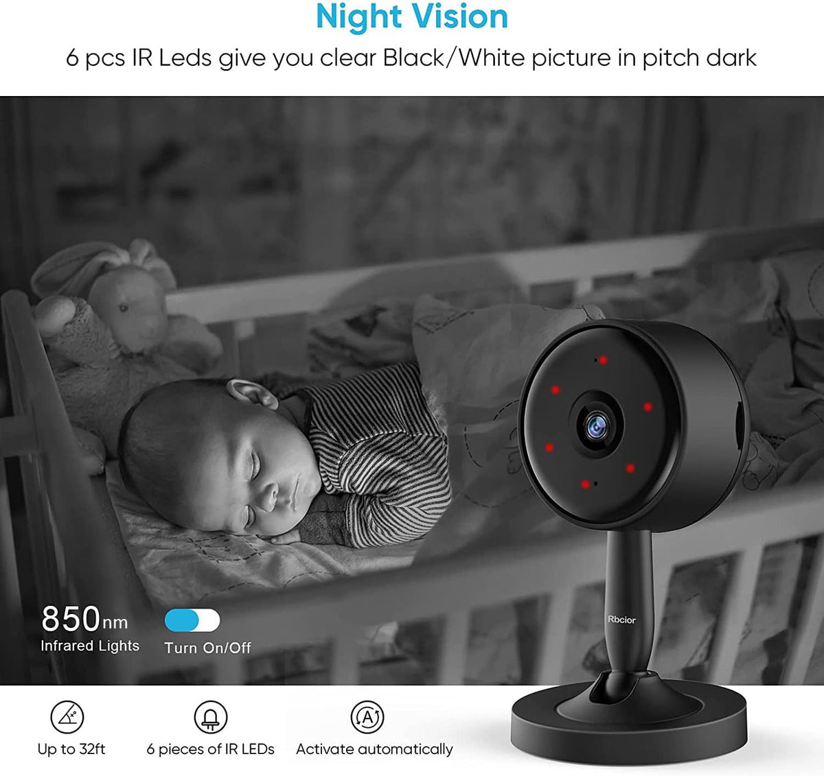 1080P HD Indoor WiFi Security Camera with Motion Detection R50179