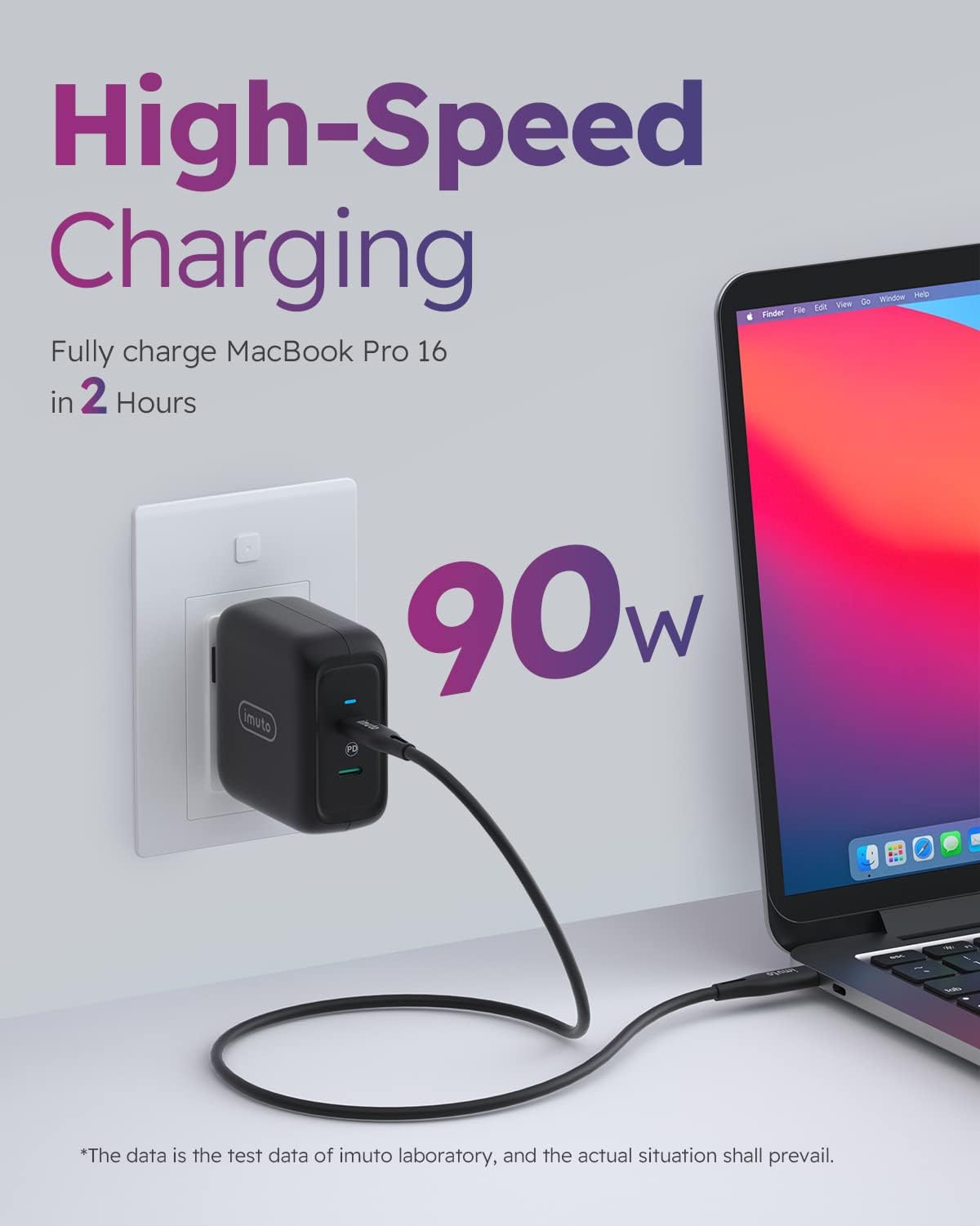 90W USB C Laptop Charger with 100W USB C Cable L5405