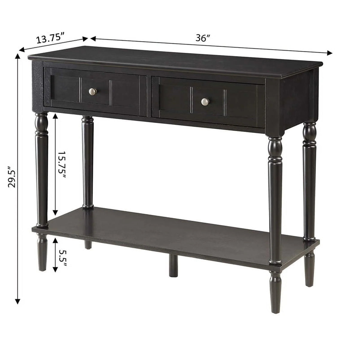 Black 2 Drawer Wood Console Table E775156