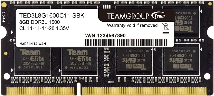 DDR3L 16GB Kit (2 x 8GB) 1600MHz PC3-12800 CL11 SODIMM 204-Pin Laptop Memory Module Z8201
