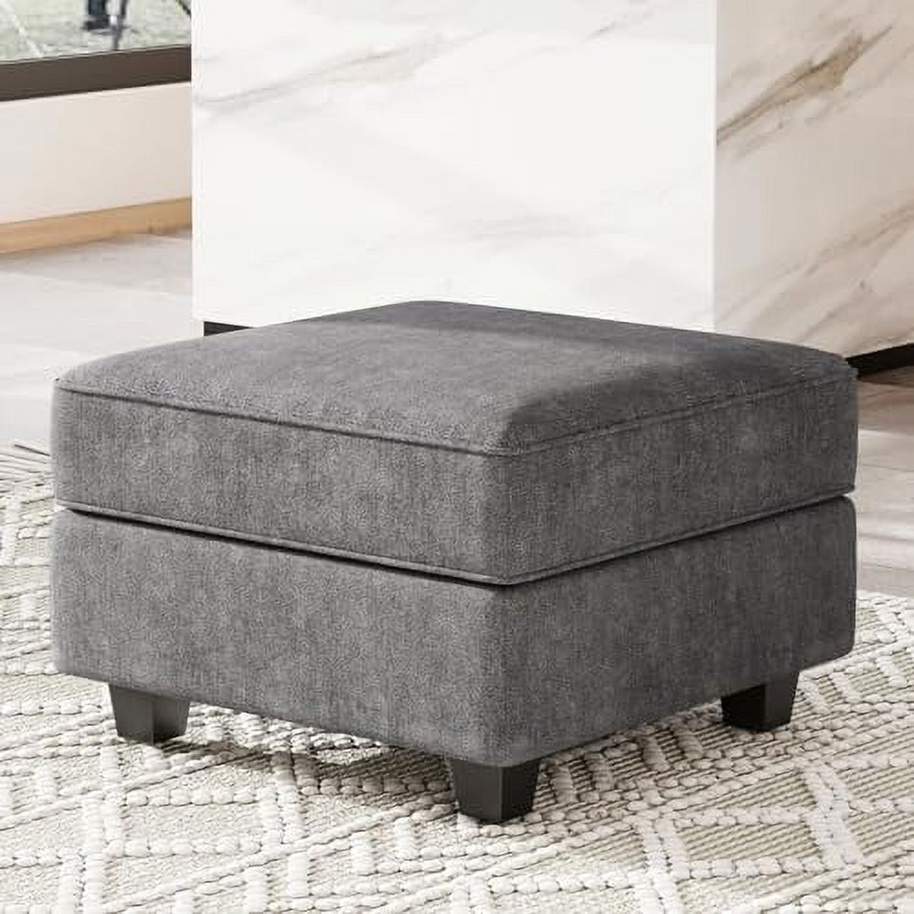 Black Fabric Modular Sectional Sofa with Ottoman Q921042