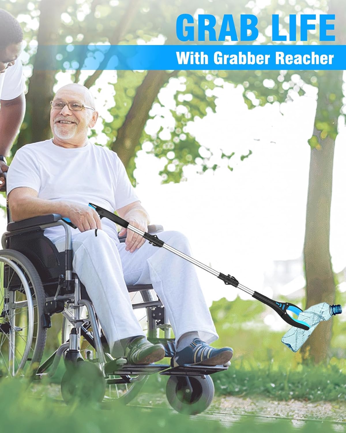 Anti-Slip Rotating Jaw Grabber Reacher Tool with Magnet O96830
