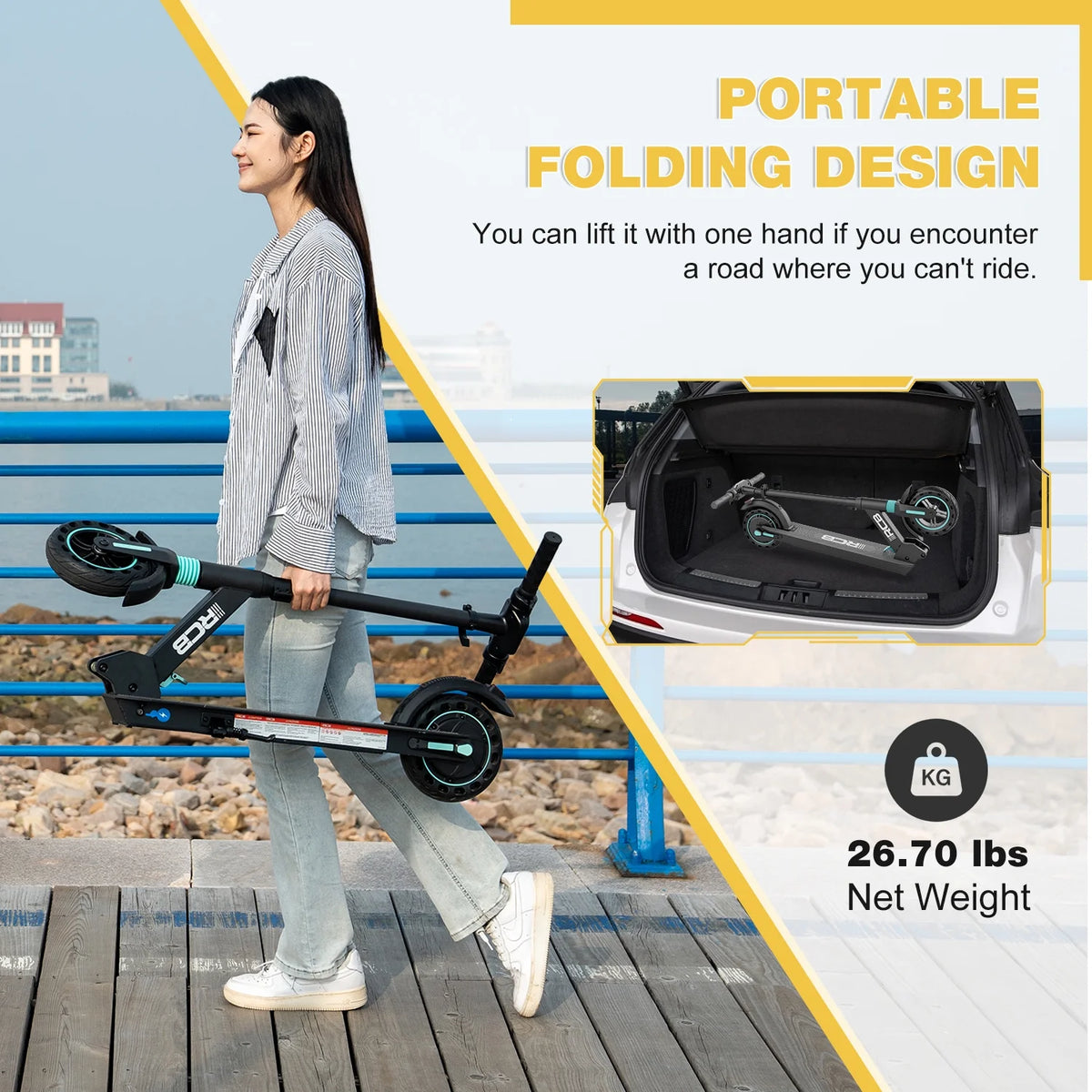 350W Motor 15Mph Top Speed 8" Tires Portable Folding Electric Scooter H295