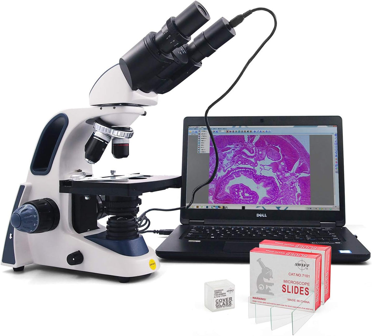 Binocular Compound Microscope with 5.0 mp Camera M324