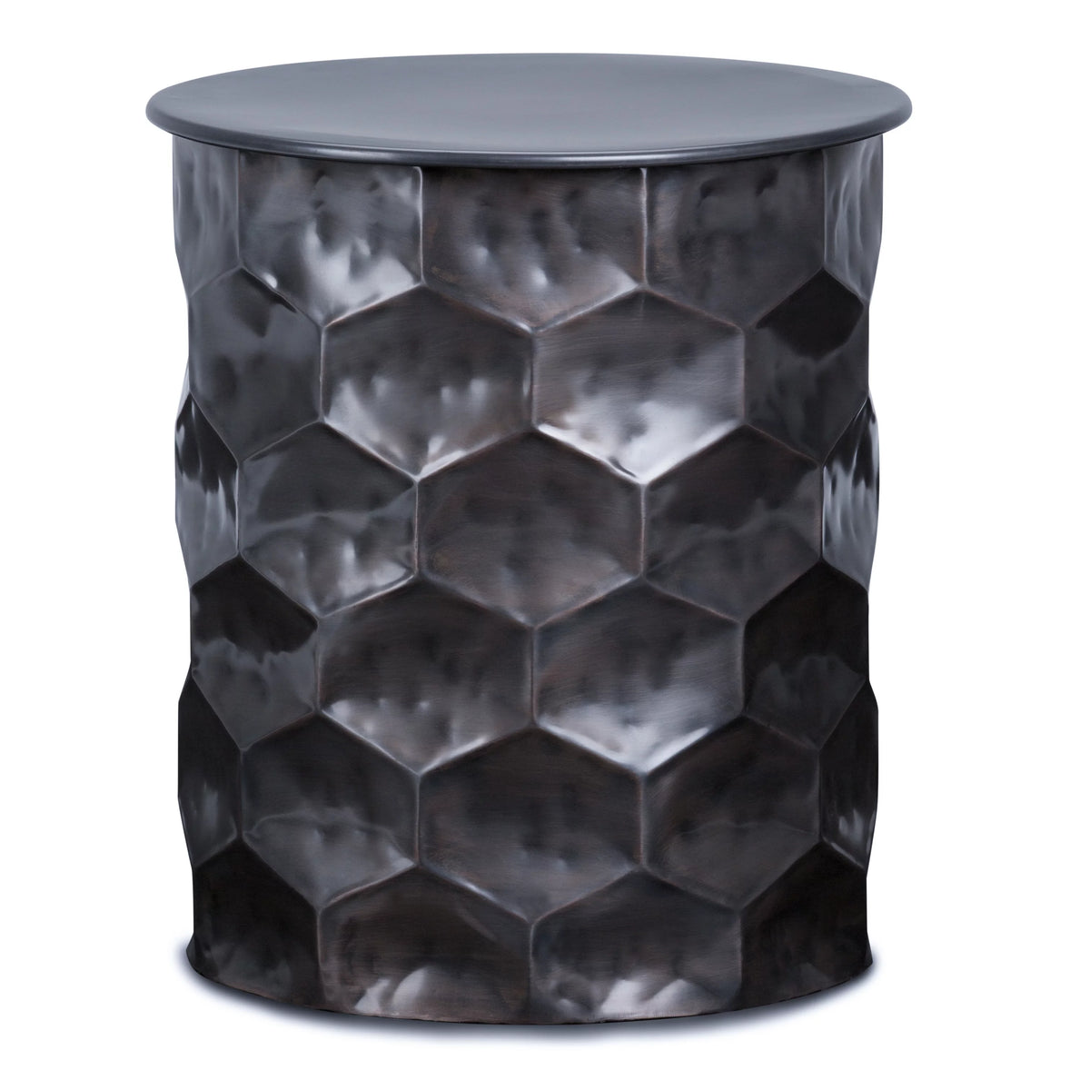 Bronze Metal Storage Accent Side Table I722741