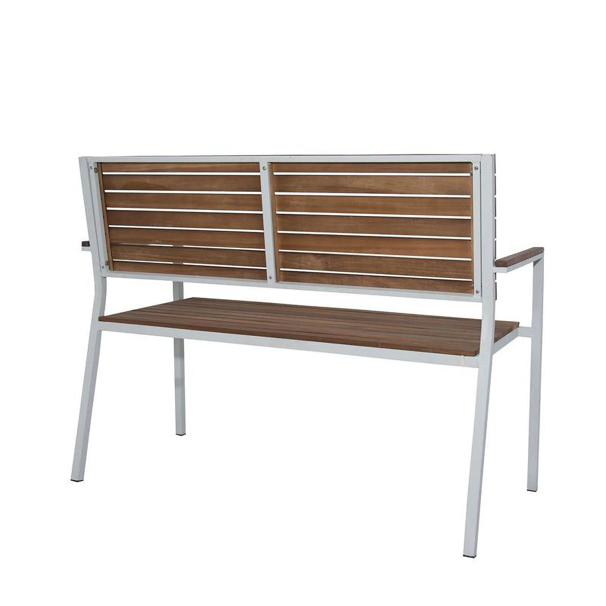 Brown Metal and Wood Outdoor Garden Bench Z27371