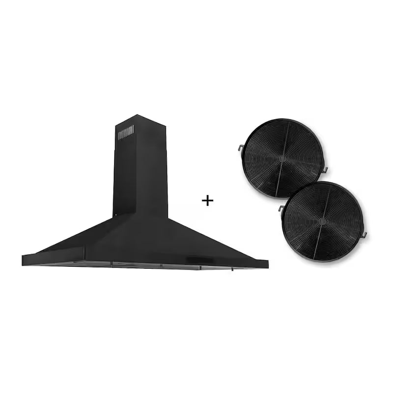 Black Stainless Steel 42 in. 400 CFM Convertible Wall Mount Range Hood I9285