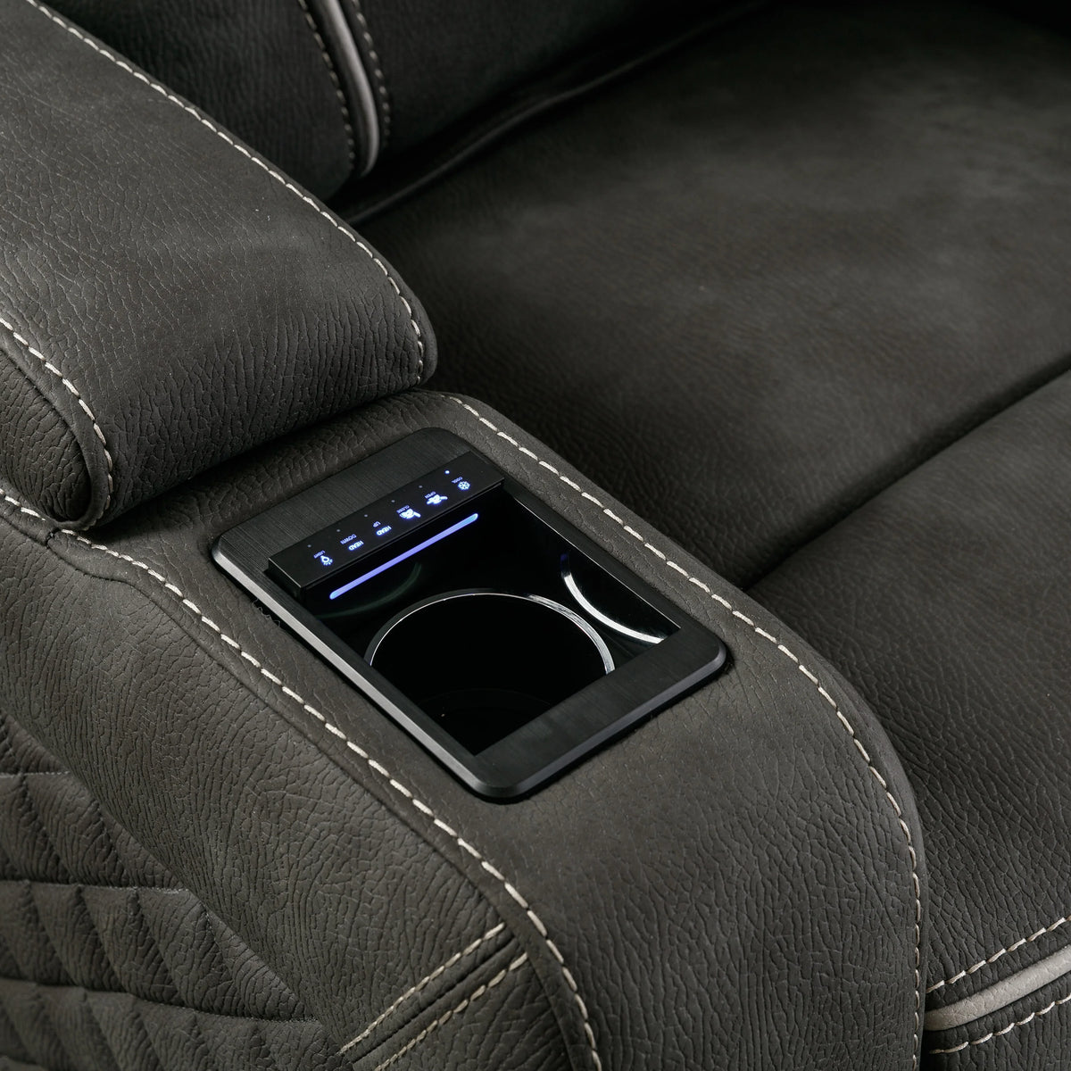 Brown Velvet-Like Reclining Love Seat S9924