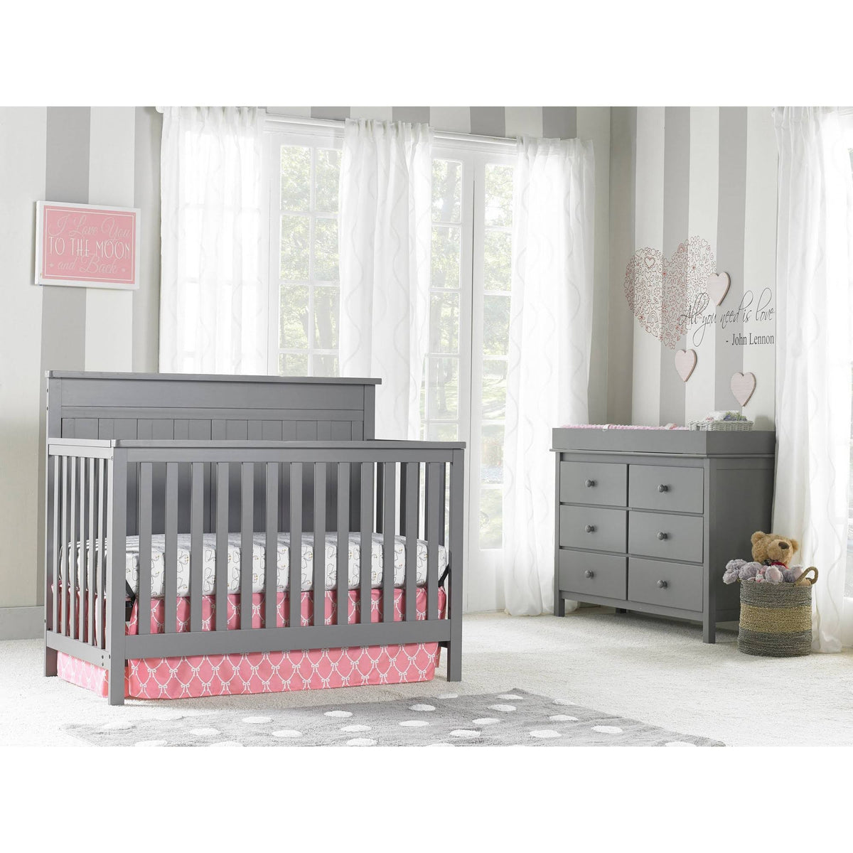 4-in-1 Convertible Crib - Stormy Gray Y701610