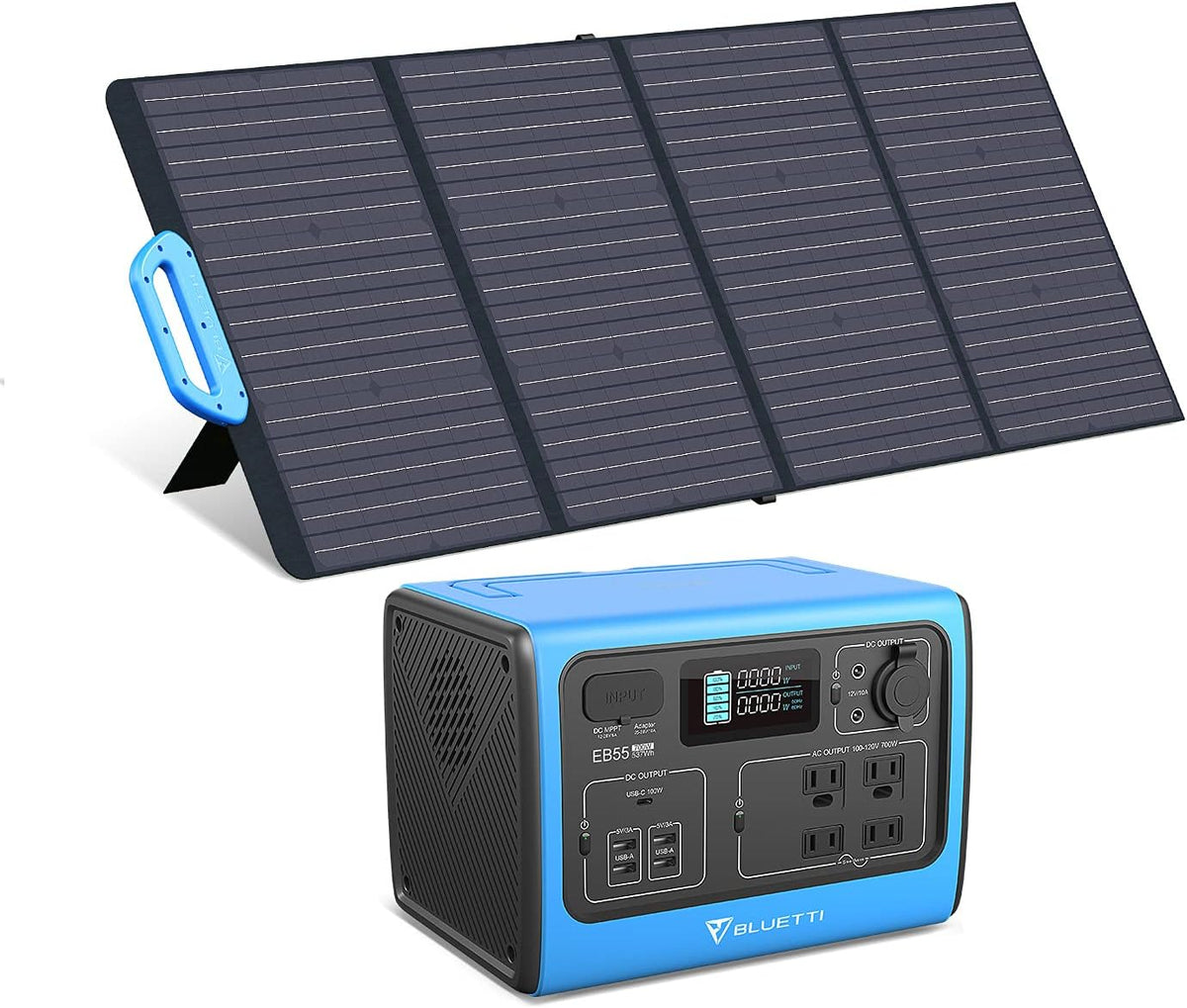 700W 537Wh Portable Power Station with 120W Foldable Solar Panel X88523