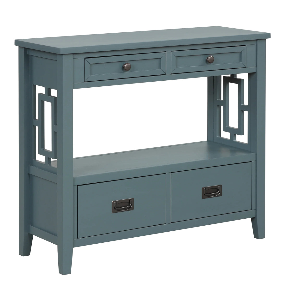 36'' Pine Wood Console Table with 4 Drawers & 1 Storage Shelf S8228