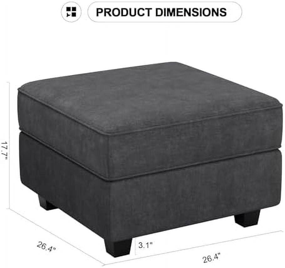 Black Fabric Modular Sectional Sofa with Ottoman Q921042