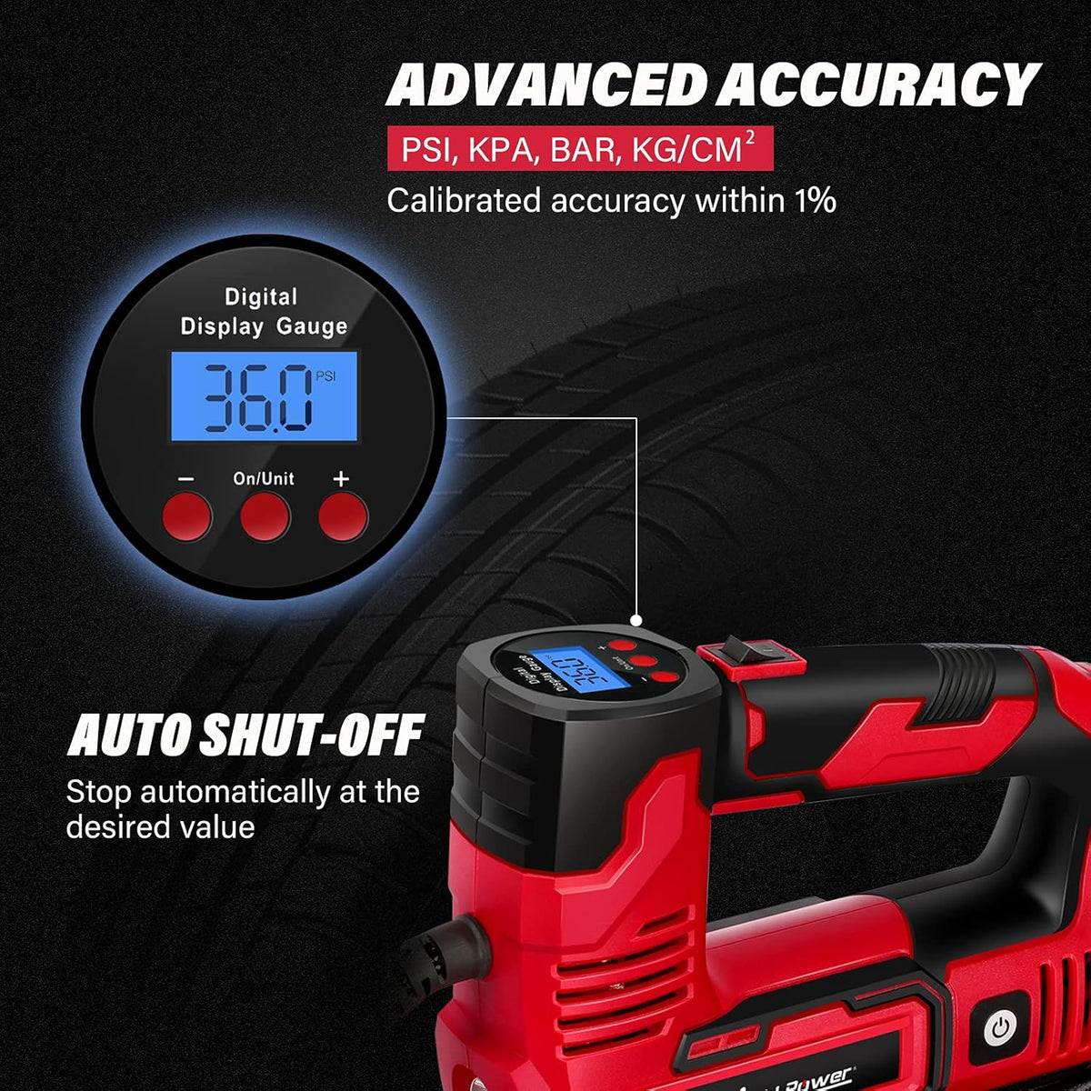 20V Cordless Portable Air Compressor Tire Inflator N953