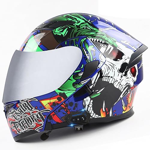DOT Approved Dual Visor Flip Up Full Face Motorcycle Helmet N8156