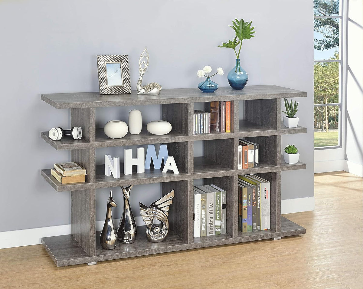 Contemporary Weathered Grey Bookcase/Console T46242