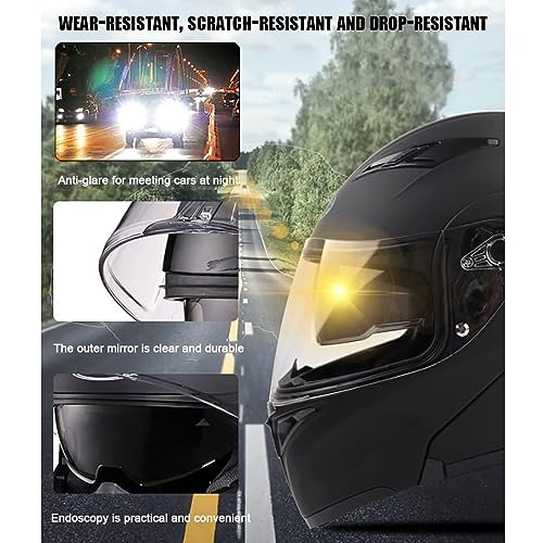 DOT Approved Dual Visor Flip Up Full Face Motorcycle Helmet N8156