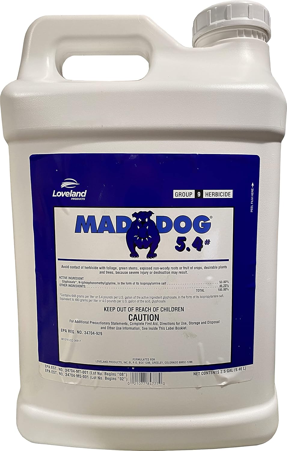 2.5 Gallon Glyphosate 53.8% Z480