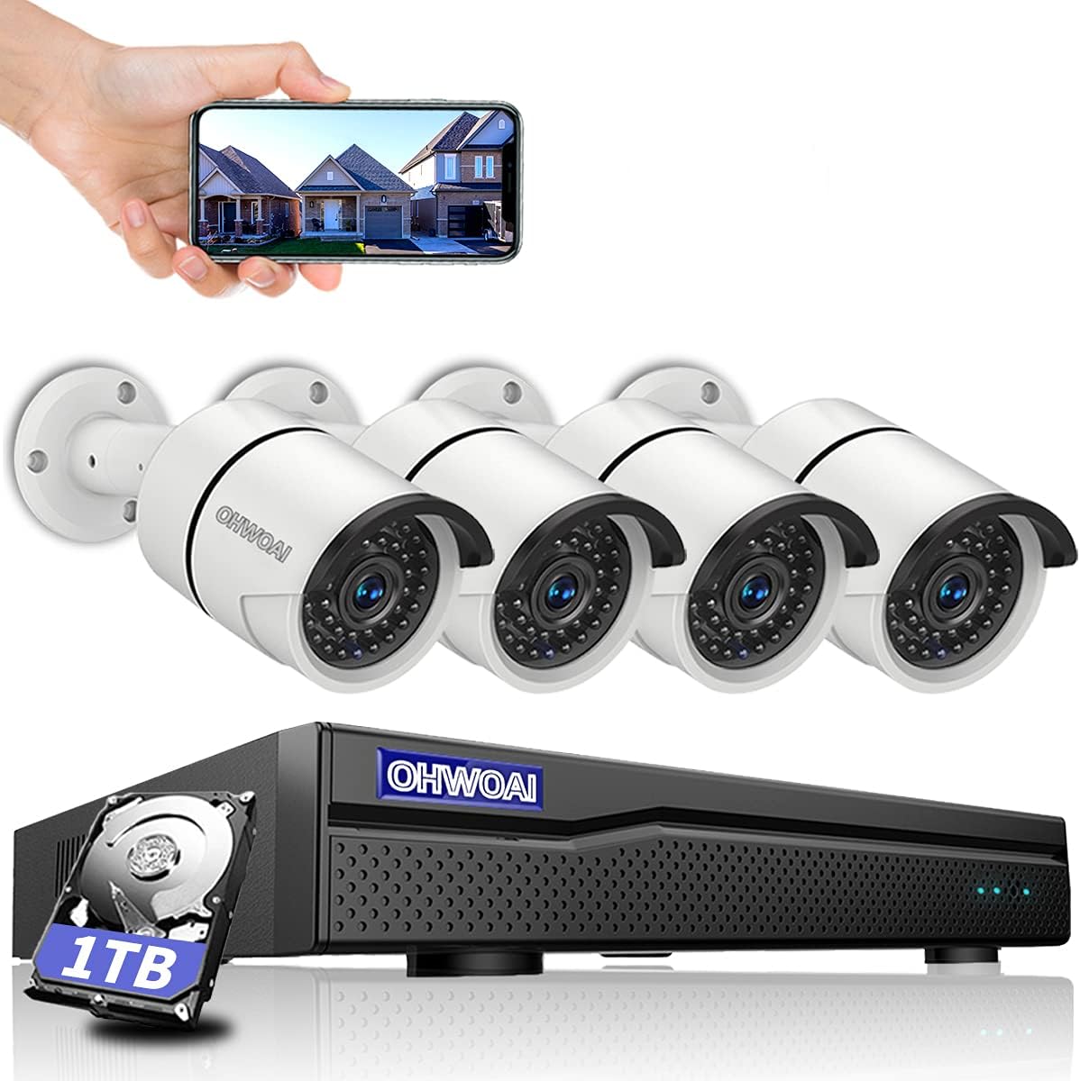 8 Channel POE Security Camera System with 1TB HDD N695257
