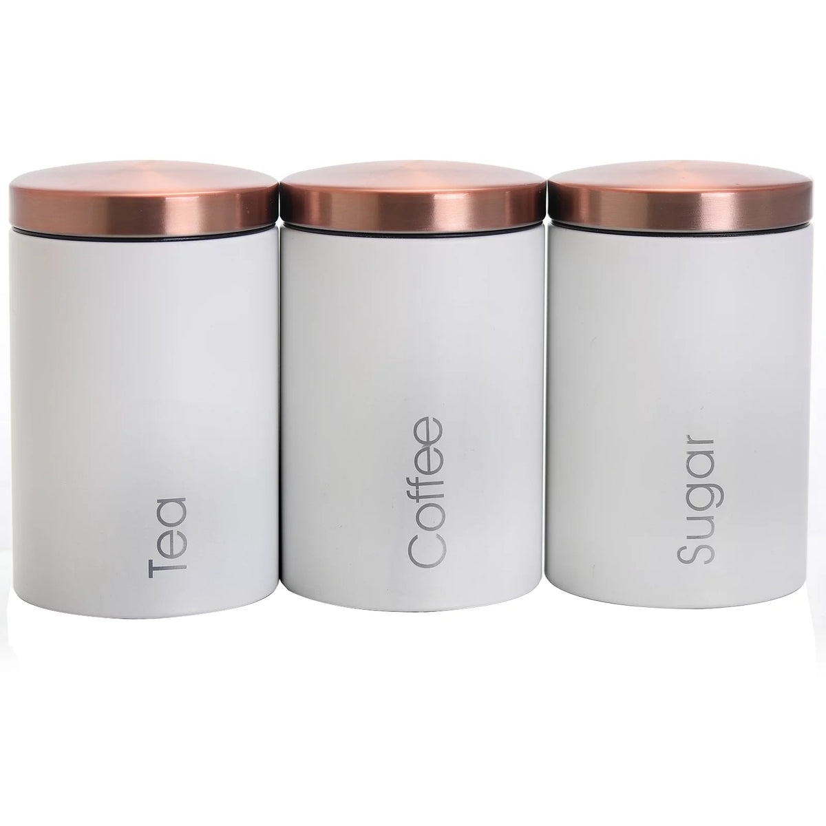 3 Piece Matte White Sugar Coffee Tea Canister Set N2145