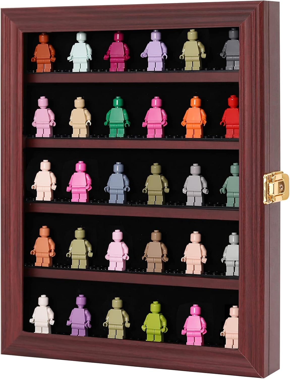 Black Wall Mount Display Case with UV Protected Lockable Removable Shelves M5903