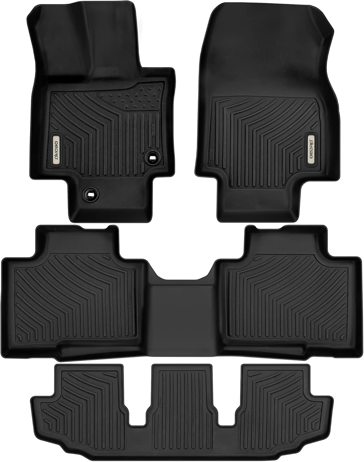 Black TPE 3 Row Car Floor Mats K11448