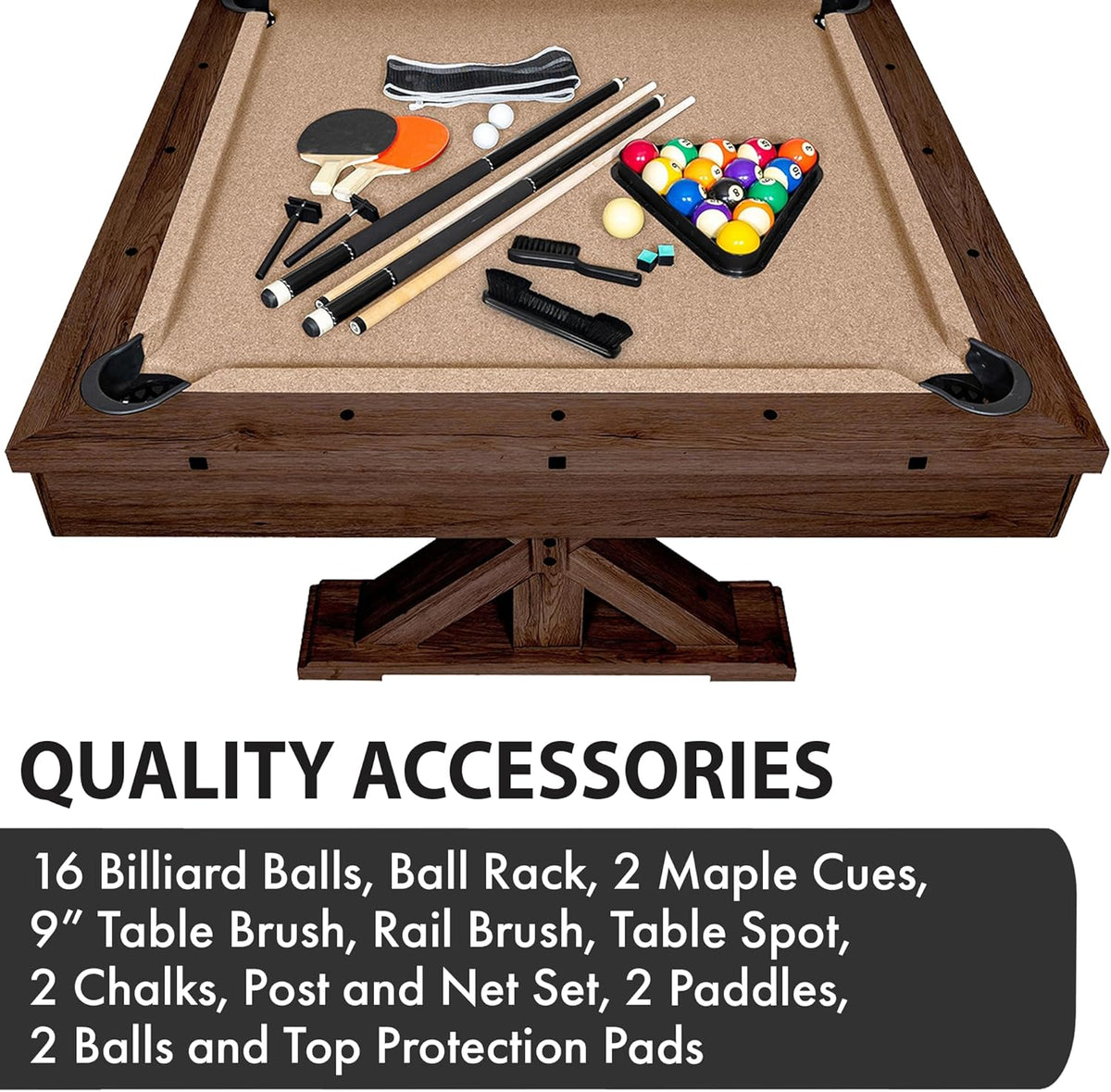 3 in 1 Multi Game Pool Table with Dining Top T9977
