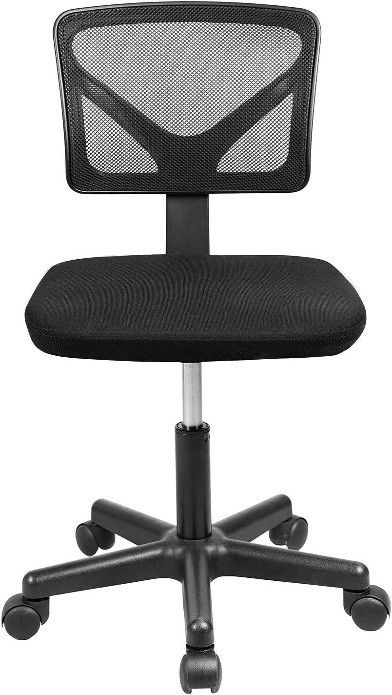 Armless Office Chair, Breathable Mesh, Low Back Support U269